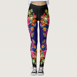 Boho Floral Paarse Ombre Leggings