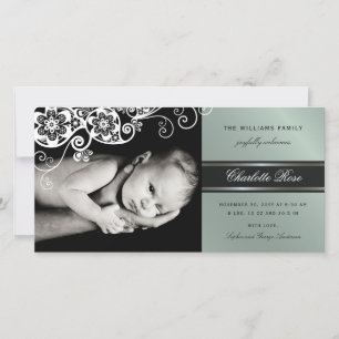 Boho Floral Paisley Elegant Birth Announement Aankondiging