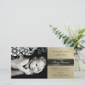 Boho Floral Paisley Élégant Faire-part de naissanc (Debout devant)