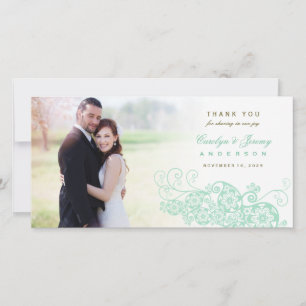Boho Floral Paisley Mariage Merci Carte photo