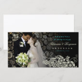 Boho Floral Paisley Mariage Merci Carte photo (Devant / Derrière)