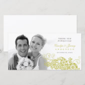 Boho Floral Paisley Mariage Merci Carte photo (Devant / Derrière)