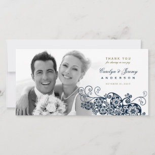 Boho Floral Paisley Mariage Merci Carte photo
