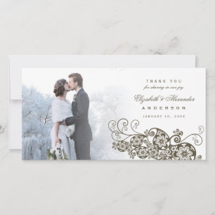 Boho Floral Paisley Mariage Merci Carte photo