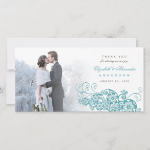 Boho Floral Paisley Wedding Bedankt voor je foto
