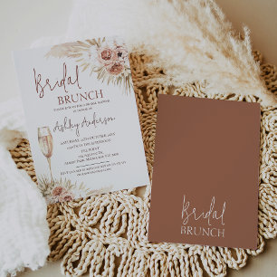 Boho Floral Palm Pampas Invitation de la douche nu
