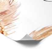 Boho Floral Pampas 40e anniversaire Affiche de bie (Coin)