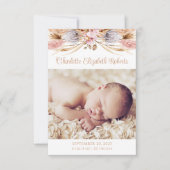 Boho Floral Pampas Faire-part de naissance photo d (Devant)