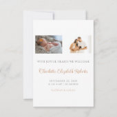 Boho Floral Pampas Faire-part de naissance photo d (Dos)