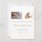 Boho Floral Pampas Faire-part de naissance photo d (Dos)