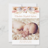 Boho Floral Pampas Faire-part de naissance photo d (Devant)