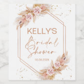 Boho Floral Pampas Fête des mariées Étiquette de b (Étiquettes simples)