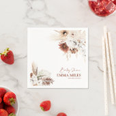 Boho Floral Pampas Grass Baby shower Napkins Servet (Insitu)