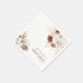 Boho Floral Pampas Grass Baby shower Napkins Servet (Hoek)