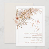 Boho Floral Pampas Grass Hallo 30 Kaart (Voorkant / Achterkant)