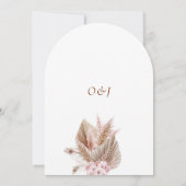 Boho Floral Pampas Grass invitations mariage (Dos)