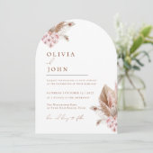 Boho Floral Pampas Grass invitations mariage (Debout devant)