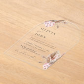 Boho Floral Pampas Grass invitations mariage (Poser)