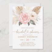 Boho Floral Pampas Grass Vrijgezellenfeest Kaart (Voorkant)