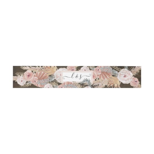 BOHO Floral Pampas Grass Waterverf Greenery Wood Uitnodigingen Wikkel (Vlak)