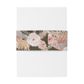BOHO Floral Pampas Grass Waterverf Greenery Wood Uitnodigingen Wikkel (Achterkant Voorbeeld)