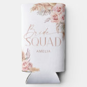 Boho Floral Pampas Roos Gold Bride Squad (Achterkant)
