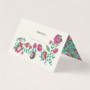 Boho Floral   Paramètres de nom d'invité   Carte d