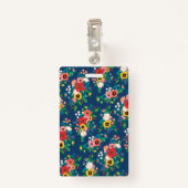 Boho Floral Pattern & Blush Pink Waterverf Foto Badge (Achterkant met clip)