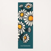 Boho Floral Pattern Custom Name Yoga Mat (Voorkant)