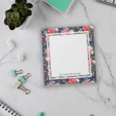 Boho Floral Pattern - Navy Blue - naam Notitieblok