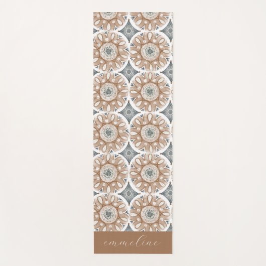 Boho Floral Personalized Yogamat (Voorkant)