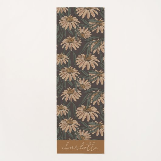 Boho Floral Personalized Yogamat (Voorkant)