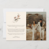 Boho Floral Photo Mariage Carte de remerciements (Dos)
