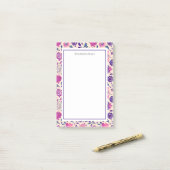 Boho Floral Pink en Paars Pattern Ombre Post-it® Notes (Op bureau)