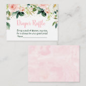 Boho Floral Pink Gold Baby shower Informatiekaartje (Voorkant / Achterkant)