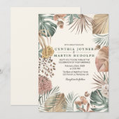 Boho Floral Plante Faire-part de mariage (Devant / Derrière)