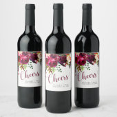 Boho Floral | Proost Wijn Etiket (Flessen)