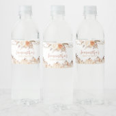Boho Floral Pumpkin Baby shower Waterfles Etiket (Flessen)