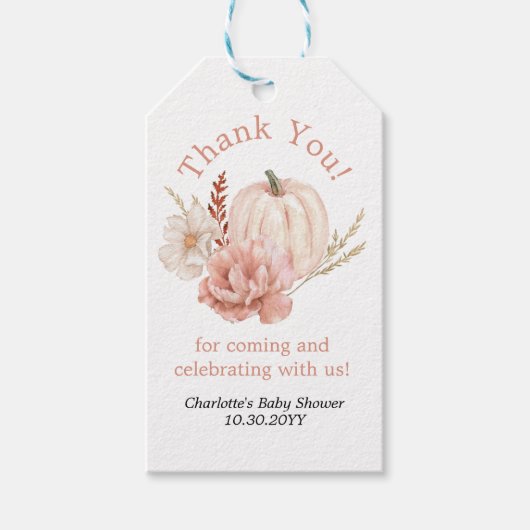 Boho Floral Pumpkin Hartelijk dank voor de Labels  Cadeaulabel (Voorkant)