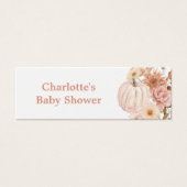 Boho Floral Pumpkin Herfst Baby shower Diaper Raff Mini Visitekaartjes (Voorkant)