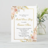 Boho floral Quince invitation en espagnol (Debout devant)
