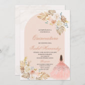 Boho Floral quinceañera Spaans Kaart (Voorkant / Achterkant)