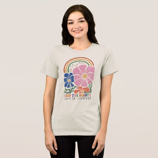 Boho Floral Quotes Tri-Blend Shirt (Voorkant volledig)