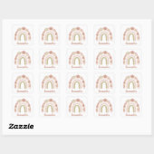  Boho Floral Rainbow gepersonaliseerd Vierkante Sticker (Vel)