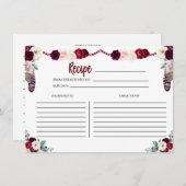 Boho Floral Recept Kaart (Voorkant / Achterkant)