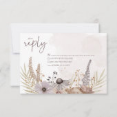 Boho Floral Reply Card RSVP Kaartje (Achterkant)