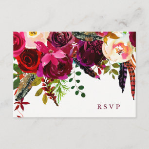 Boho Floral Réponse mariage