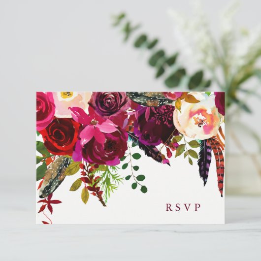 Boho Floral | Réponse mariage (Debout devant)