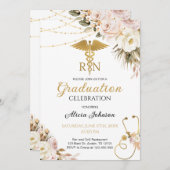 Boho Floral RN Verpleegschool Afstuderen Kaart (Voorkant / Achterkant)