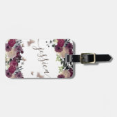 Boho floral romantic script butterfly bagagelabel (Voorkant horizontaal)